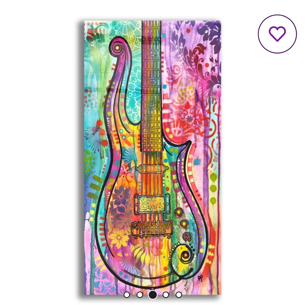 Prince Cloud Guitar by Dean Russo
Acrylic Wall Art 12”x24”x.2”